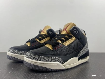 CK9246- Retro SoftTouch 3 3832 Jordan Black Gold Cement 1014